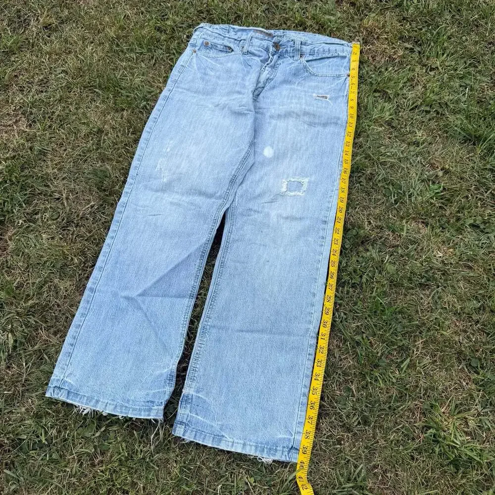 Urban Up Premium Denim Straight Leg Distressed Jeans Men's 32x30